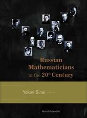 Cover of: Russian mathematicians in the 20th century by editor, Yakov Sinai.