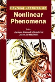 Cover of: Peyresq Lectures on Nonlinear Phenomena