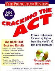 Cover of: Cracking the ACT with CD-ROM, 2000 Edition (Cracking the Act With Sample Tests on DVD-Rom)