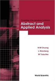 Cover of: Abstract and Applied Analysis: Proceedings of the International Conference, Hanoi, Vietnam, 13-17 August, 2002