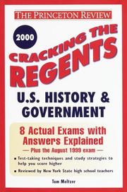 Cover of: Cracking the Regents U.S. History & Government, 2000 Edition by Tom Meltzer