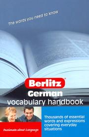 Cover of: Berlitz German Vocabulary Handbook by Joy Saunders