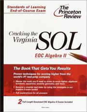 Cover of: Cracking the Virginia SOL EOC Algebra II (Princeton Review: Cracking the Virginia SOL)