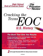 Cover of: Cracking the Texas End-of-Course U.S. History by Jeff Mandell