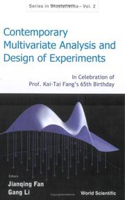 Cover of: Contemporary Multivariate Analysis And Design of Experiments (Series in Biostatistics)