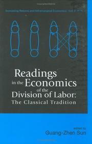 Cover of: Readings in the economics of the division of labor.