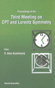 Cover of: Proceedings of the Third Meeting on CPT and Lorentz Symmetry: Bloomington, USA 4-7 August 2004