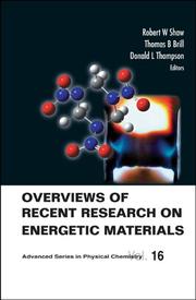 Cover of: Overview's of Recent Research on Energetic Materials (Advanced Series in Physical Chemistry) (Advanced Series in Physical Chemistry)