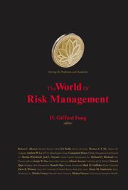 Cover of: The world of risk management by edited by H. Gifford Fong.