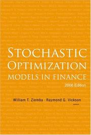 Cover of: Stochastic Optimization Models in Finance 2006