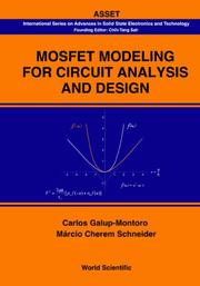 Cover of: Mosfet Modeling for Circuit Analysis And Design (International Series on Advances in Solid State Electronics) (International Series on Advances in Solid State Electronics and Technology) by Carlos Galup-Montoro, Marcio Cherem Schneider