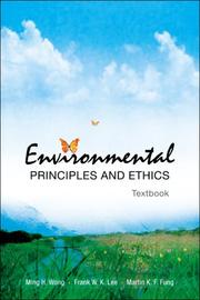 Cover of: Environmental Principles And Ethics