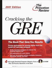 Cover of: Cracking the GRE with CD-ROM, 2001 Edition (Cracking the Gre Cat With Sample Tests on CD-Rom)