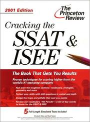 Cover of: Cracking the SSAT/ISEE, 2001 Edition (Cracking the Ssat & Isee) | Elizabeth Silas
