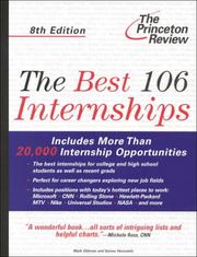 Cover of: The Best 106 Internships