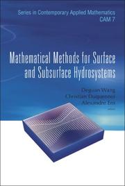 Cover of: Mathematical Methods for Surface and Subsurface Hydrosystems (Series in Contemporary Applied Mathematics ? Vol. 7) (Series in Contemporary Applied Mathematics) by 