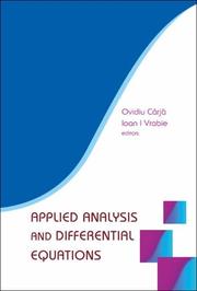 Cover of: Applied Analysis and Differential Equations by Ovidiu Carja, Ioan I. Vrabie