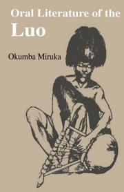 Cover of: Oral Literature of the Luo (Vitabu Vya Sayari Series, 8)