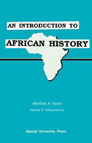 Cover of: An Introduction to African History