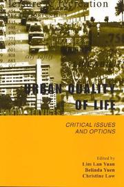 Cover of: Urban quality of life: critical issues and options