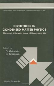 Cover of: Directions in condensed matter physics by edited by G. Grinstein, G. Mazenko.