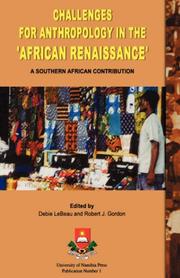 Cover of: Challenges for Anthropology in the 'African Renaissance': A Southern African Contribution