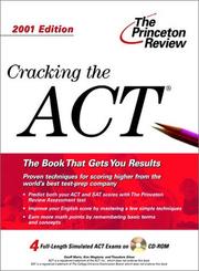 Cover of: Cracking the ACT with CD-ROM, 2001 Edition (Cracking the Act With Sample Tests on DVD-Rom)