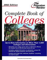 Cover of: The Complete Book of Colleges, 2002 Edition (Complete Book of Colleges)