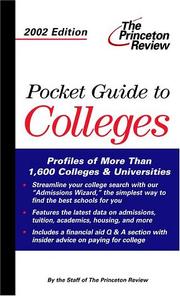 Cover of: Pocket Guide to Colleges, 2002 Edition by Princeton Review