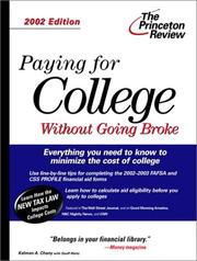 Cover of: Paying for College Without Going Broke, 2002 Edition (Paying for College)