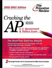Cover of: Cracking the AP U.S. Government and Politics by Tom Meltzer