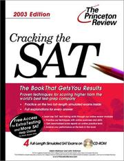 Cover of: Cracking the SAT with Sample Tests on CD-ROM, 2003 Edition (College Test Prep) by Adam Robinson, John Katzman