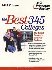 Cover of: The Best 345 Colleges, 2003 Edition (College Admissions Guides) by Robert Franek