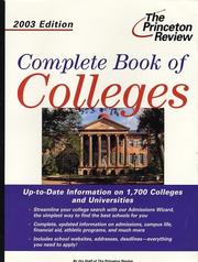 Cover of: Complete Book of Colleges, 2003 Edition (College Admissions Guides)