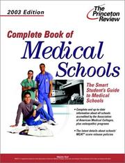 Cover of: Complete Book of Medical Schools, 2003 Edition (Graduate School Admissions Gui) by Malaika Stoll