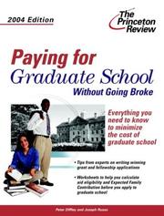 Cover of: Paying for Graduate School Without Going Broke, 2004 Edition (Graduate School Admissions Gui)