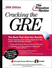 Cover of: Cracking the GRE with Sample Tests on CD-ROM by Princeton Review, Princeton Review