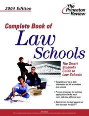 Cover of: Complete Book of Law Schools, 2004 Edition (Graduate School Admissions Gui)