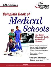 Cover of: Complete Book of Medical Schools, 2004 Edition (Graduate School Admissions Gui)