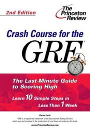 Cover of: Crash Course for the GRE by Princeton Review