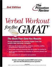 Cover of: Verbal workout for the GMAT
