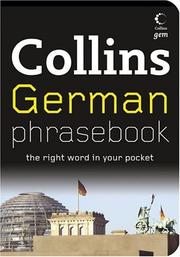 Cover of: Collins German Phrasebook: The Right Word in Your Pocket (Collins Gem)