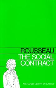 Cover of: Social Contract (Hafner Library of Classics) by Jean-Jacques Rousseau
