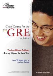 Cover of: Crash Course for the GRE by Princeton Review