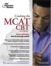 Cover of: Cracking the MCAT CBT