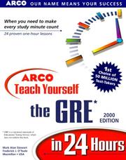 Cover of: Arco Teach Yourself the Gre in 24 Hours (Arco Teach Yourself in 24 Hours)