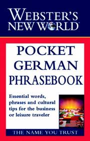 Cover of: Webster's New World Pocket German Phrasebook (Webster's New World) by Webster's New World Editors