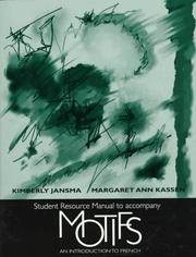 Cover of: Student Resource Manual to Accompany Motifs: An Introduction to French