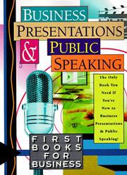 Cover of: Business Presentations and Public Speaking (First Books for Business) by Peter Engel