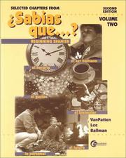 Front cover of Selected Chapters from Sabias Que by Bill VanPatten